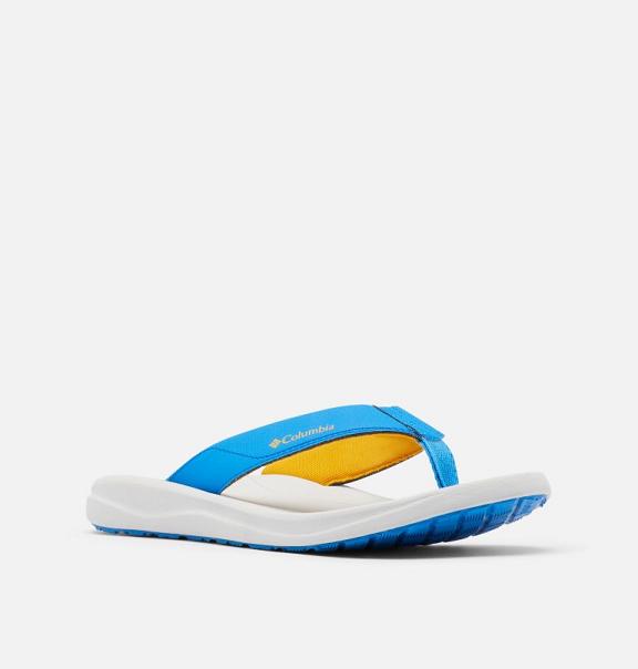 Columbia PFG Flip Flops Blue Yellow For Men's NZ13825 New Zealand